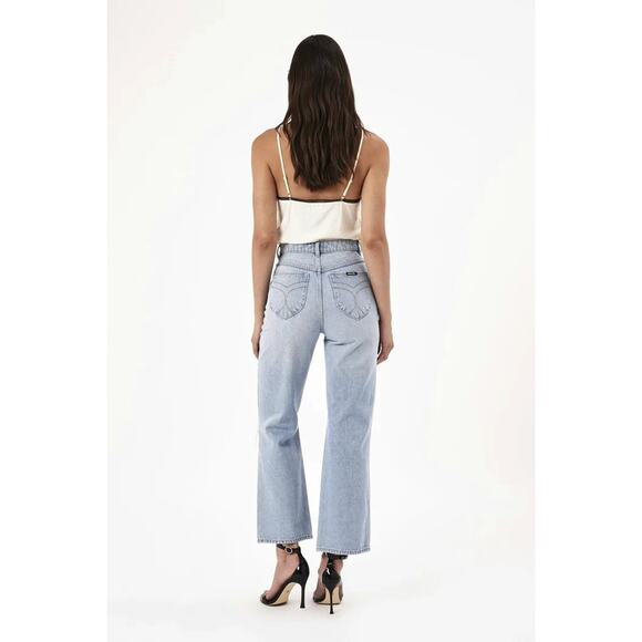 NWT Rollas Heidi Ankle Old Stone Jeans Blue Denim Distressed High Rise Size 30 - Picture 11 of 16